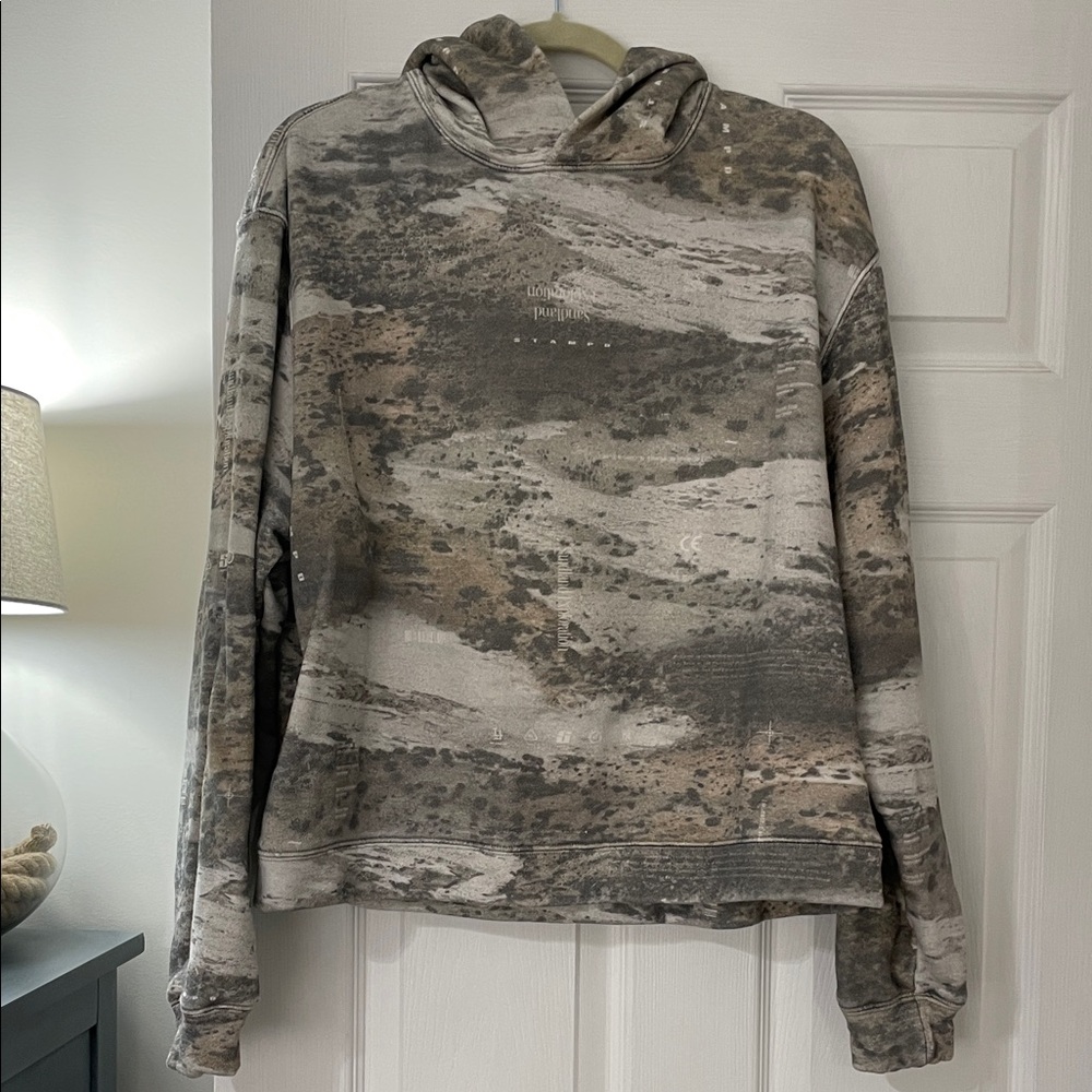 💕Stampd Camouflage Hoodie - Gray and Brown